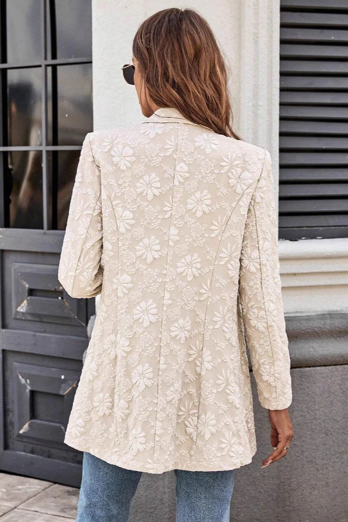 Jacquard Slim Fit Single-Button Blazer - Image 4