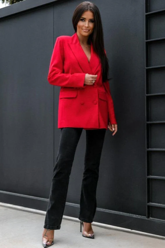 Long Sleeve Double-Breasted Blazer - Image 11