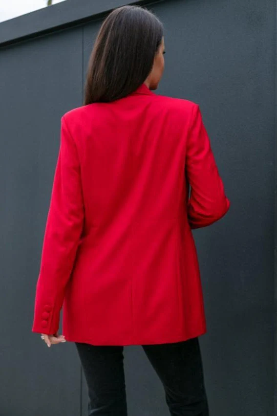 Long Sleeve Double-Breasted Blazer - Image 12