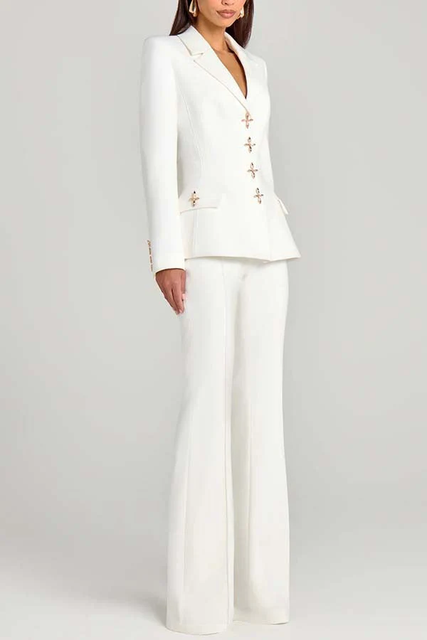 Metal Button Long Sleeve Blazer - Image 3