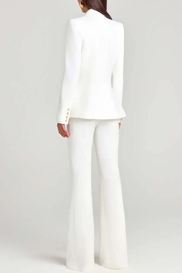 Metal Button Long Sleeve Blazer - Image 4