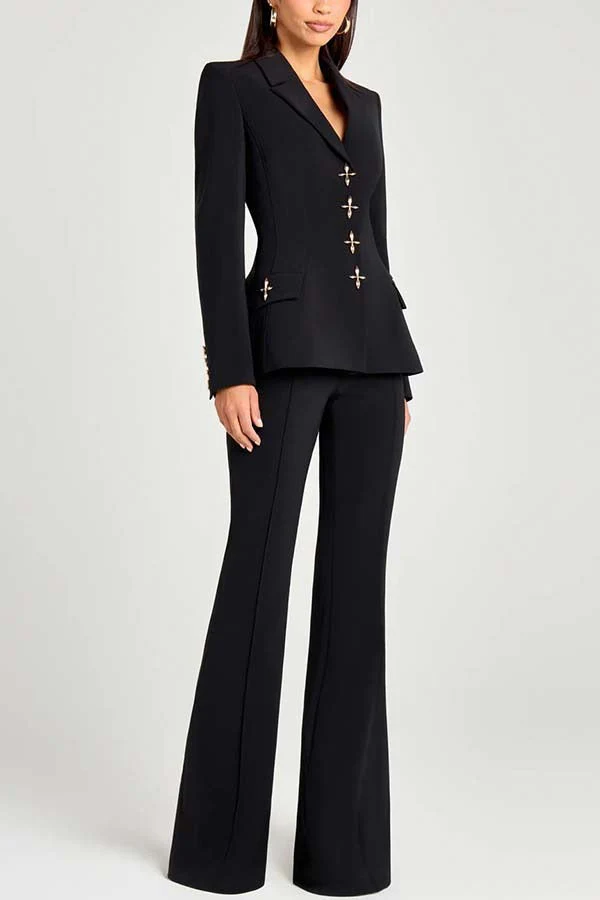 Metal Button Long Sleeve Blazer - Image 7