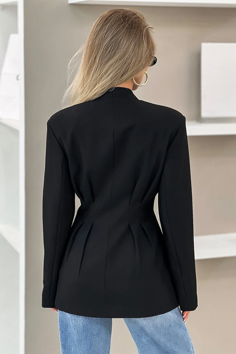 V Neck Waist Detail Blazer - Image 11