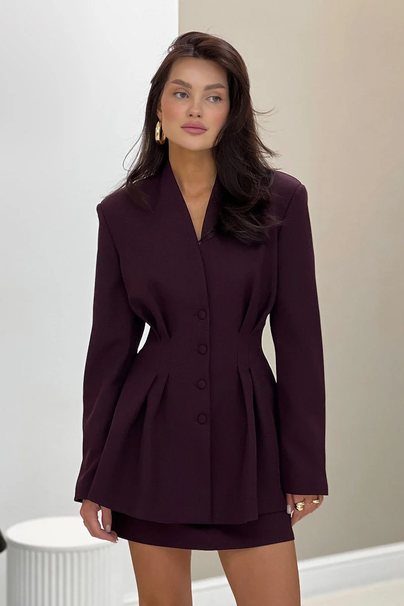 V Neck Waist Detail Blazer - Image 16