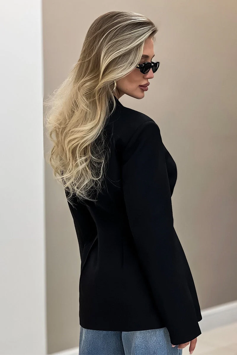 V Neck Waist Detail Blazer - Image 8