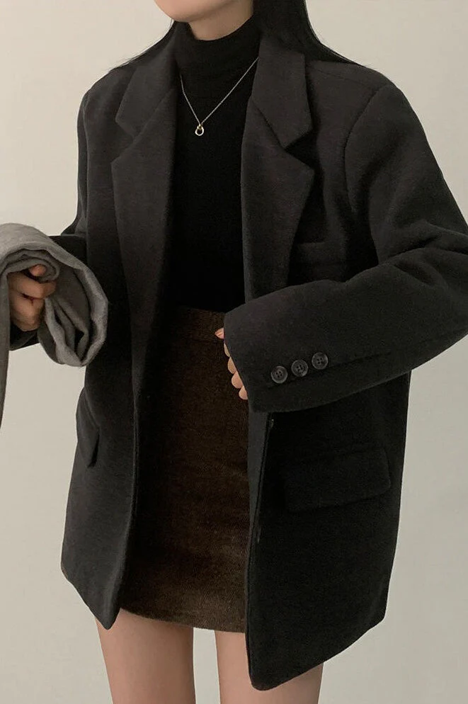 Wool Blend Oversized Longline Blazer - Image 12