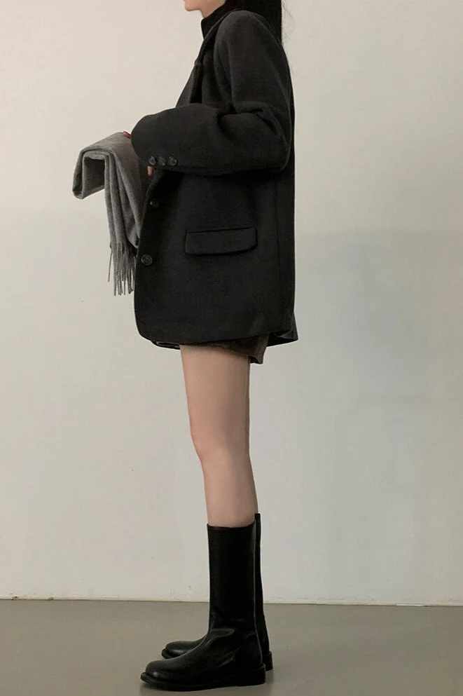 Wool Blend Oversized Longline Blazer - Image 14