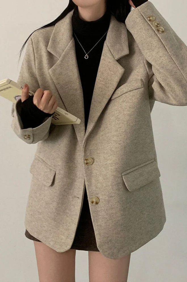 Wool Blend Oversized Longline Blazer - Image 5