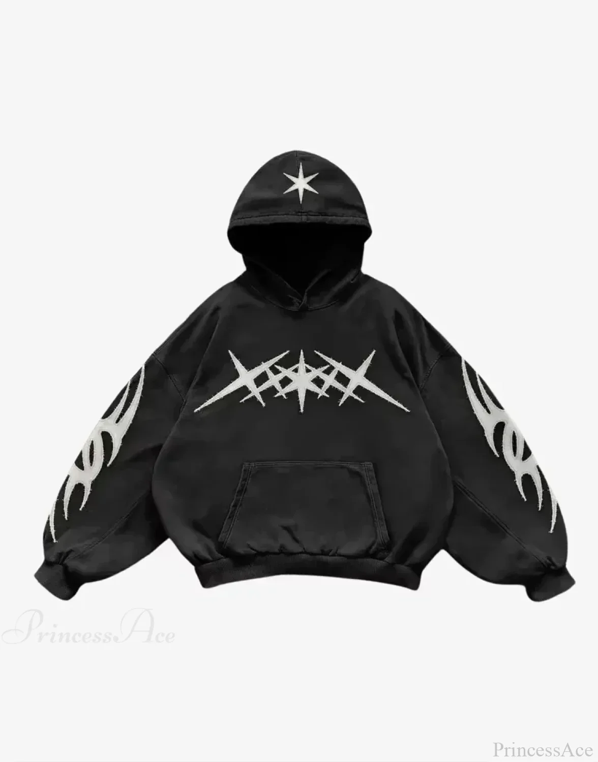 Gothic Letter Print Fall Hoodie - Image 9