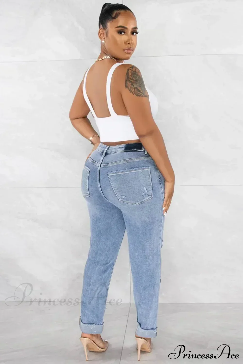 Classic Fashion Stretch Ripped Streetwear Denim Jean - Image 4