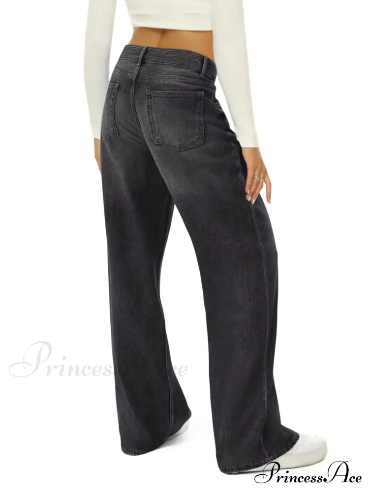Vintage High Waist Wide Leg Blue Baggy Streetwear Harajuku Straight Fashionable Casual Elegant Stylish Jean - Image 4