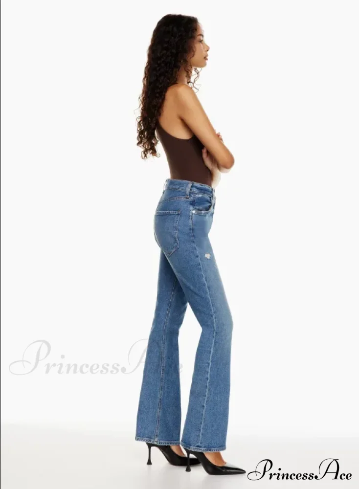 High Waist Loose Ripped Holes Streetwear Straight Ladies Denim Jean - Image 4