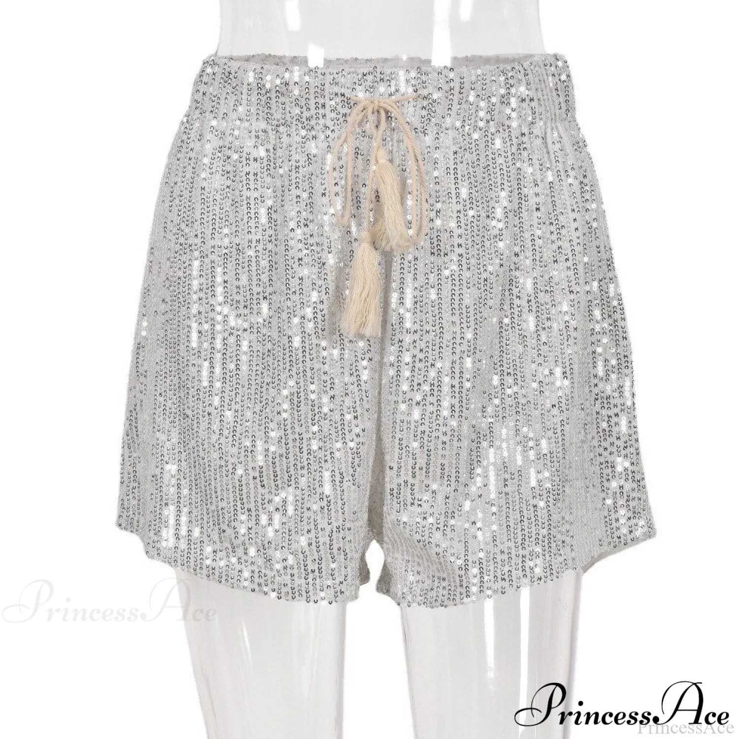 Shiny Sequin Pencil High Waist Mini Shorts - Image 14