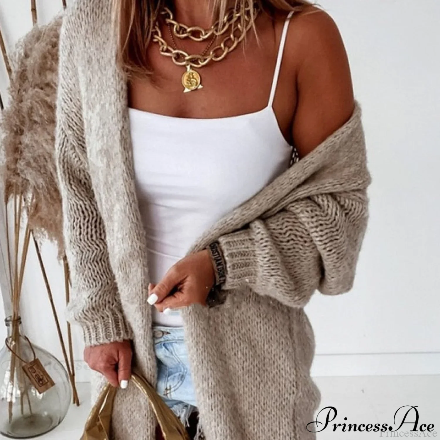 Women Casual Long Sleeve Long Sweaters Winter Loose Cardigan - Image 12