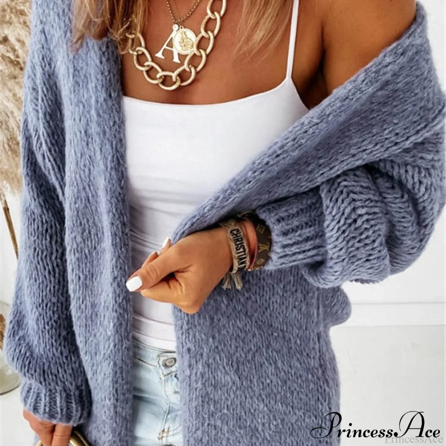 Women Casual Long Sleeve Long Sweaters Winter Loose Cardigan - Image 5
