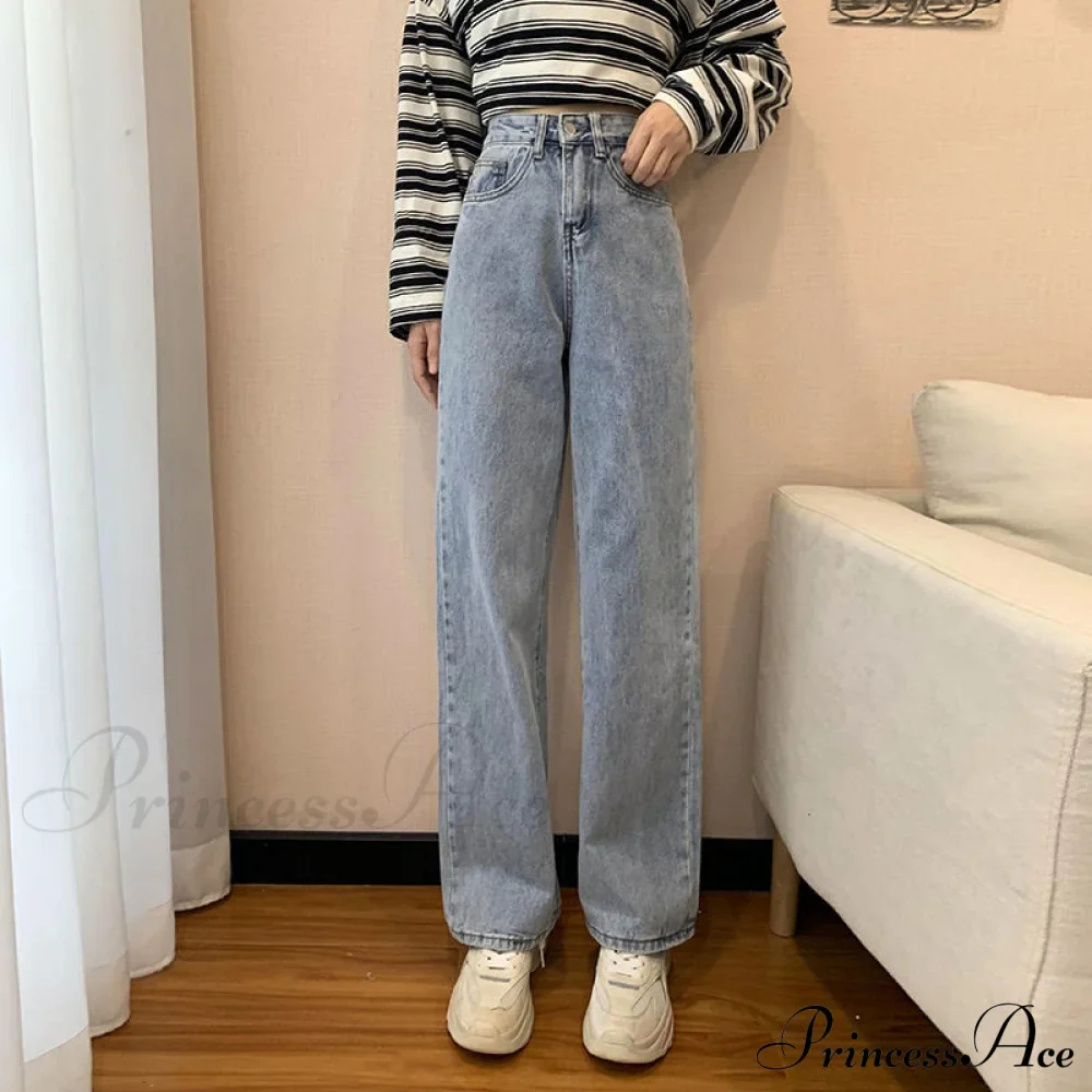 Straight Leg High Waist Stretch Denim Trousers - Image 9