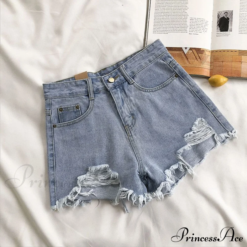 Casual High Waist Denim Shorts - Image 3
