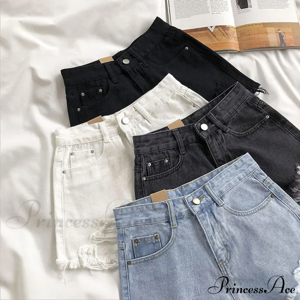 Casual High Waist Denim Shorts - Image 4
