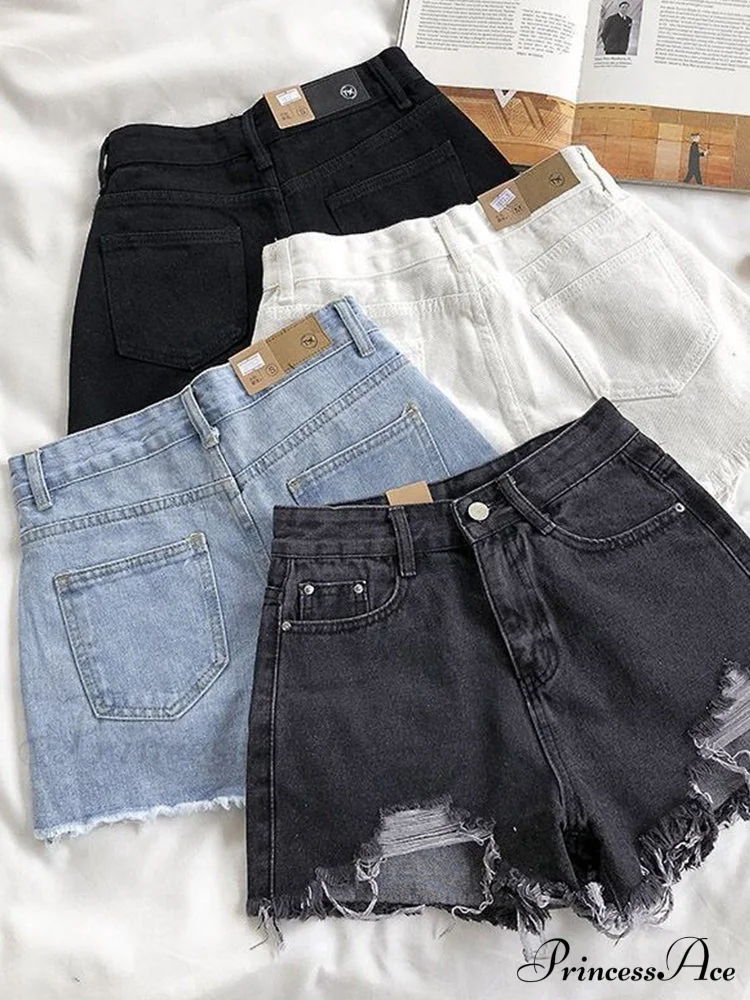 Casual High Waist Denim Shorts - Image 7