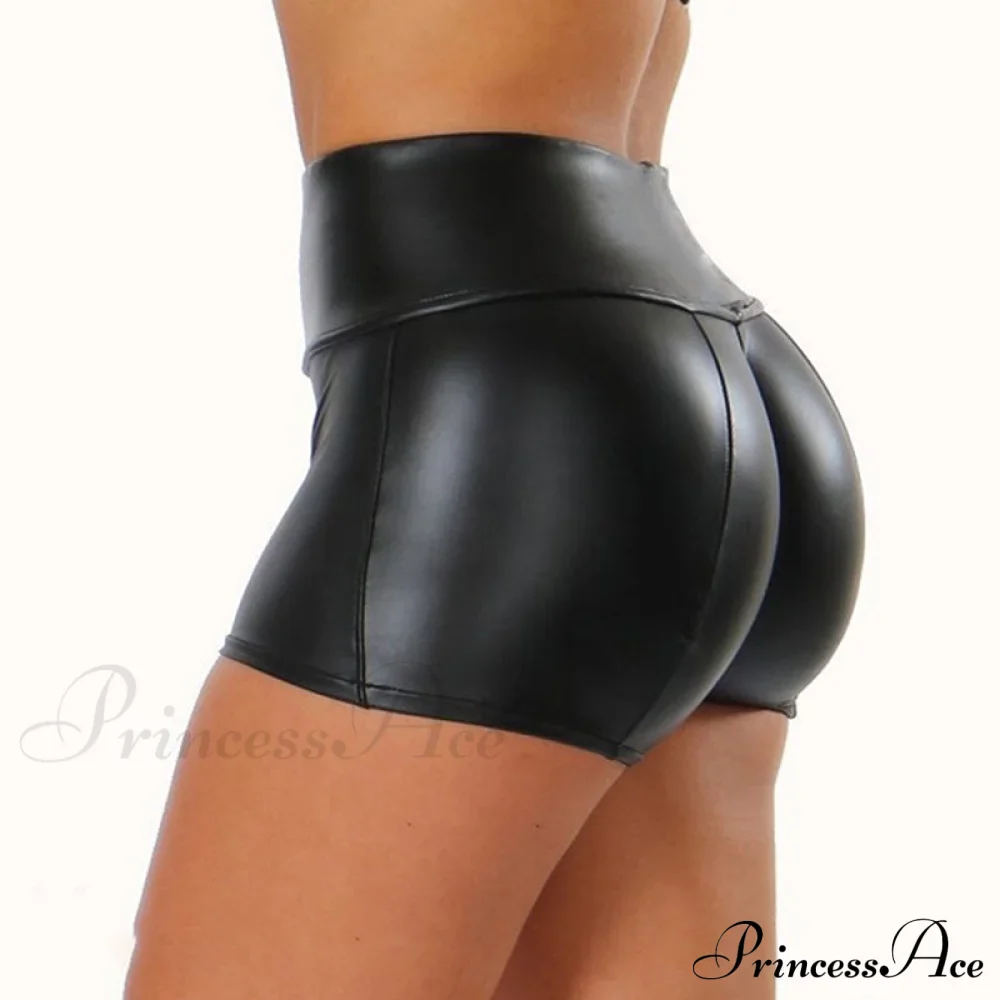 High Waist Bodycon Push Up Black Shorts - Image 3