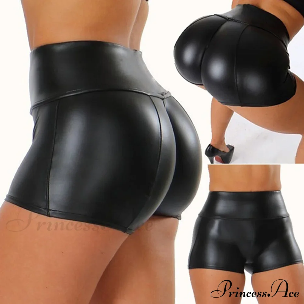 High Waist Bodycon Push Up Black Shorts - Image 5