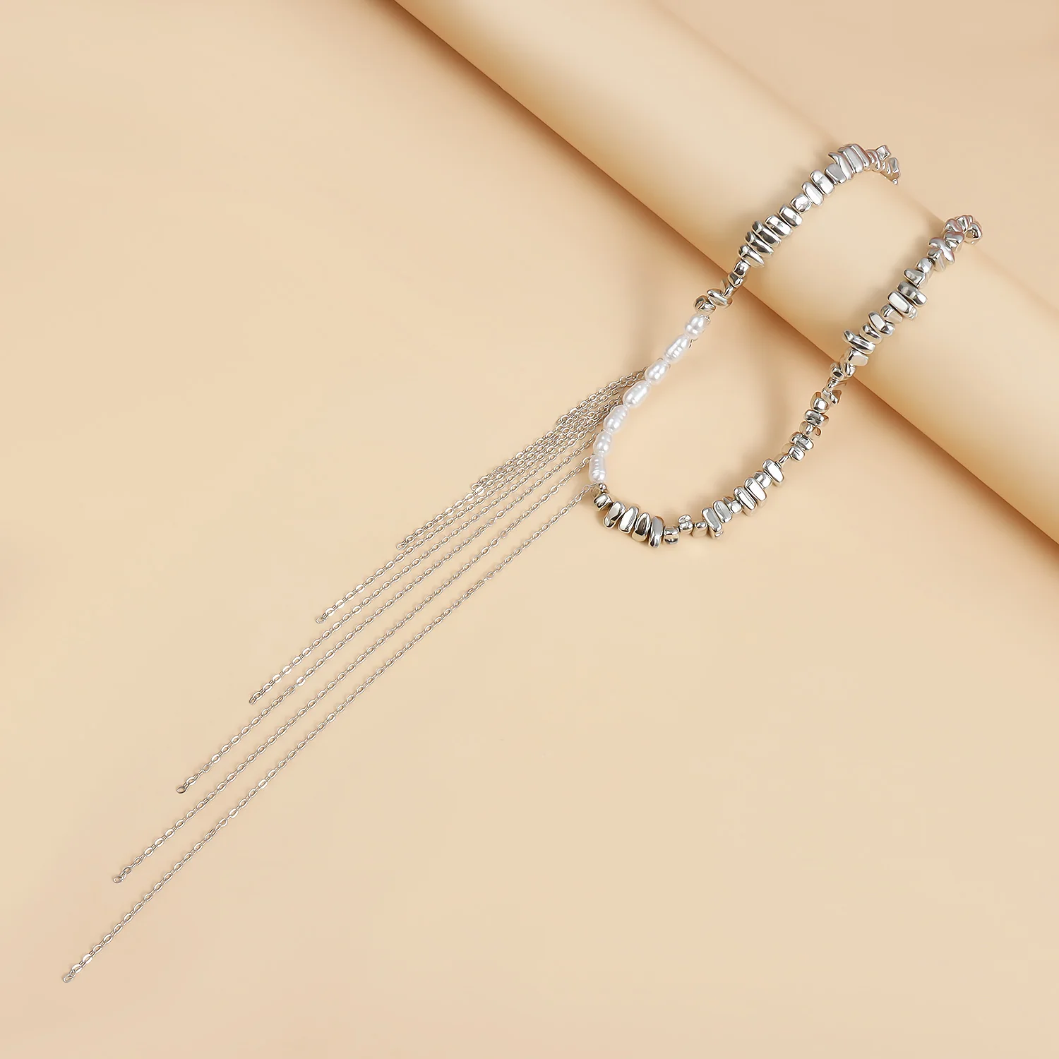 Stylish Tassel Irregular Beaded Splice NeckLace - Image 4