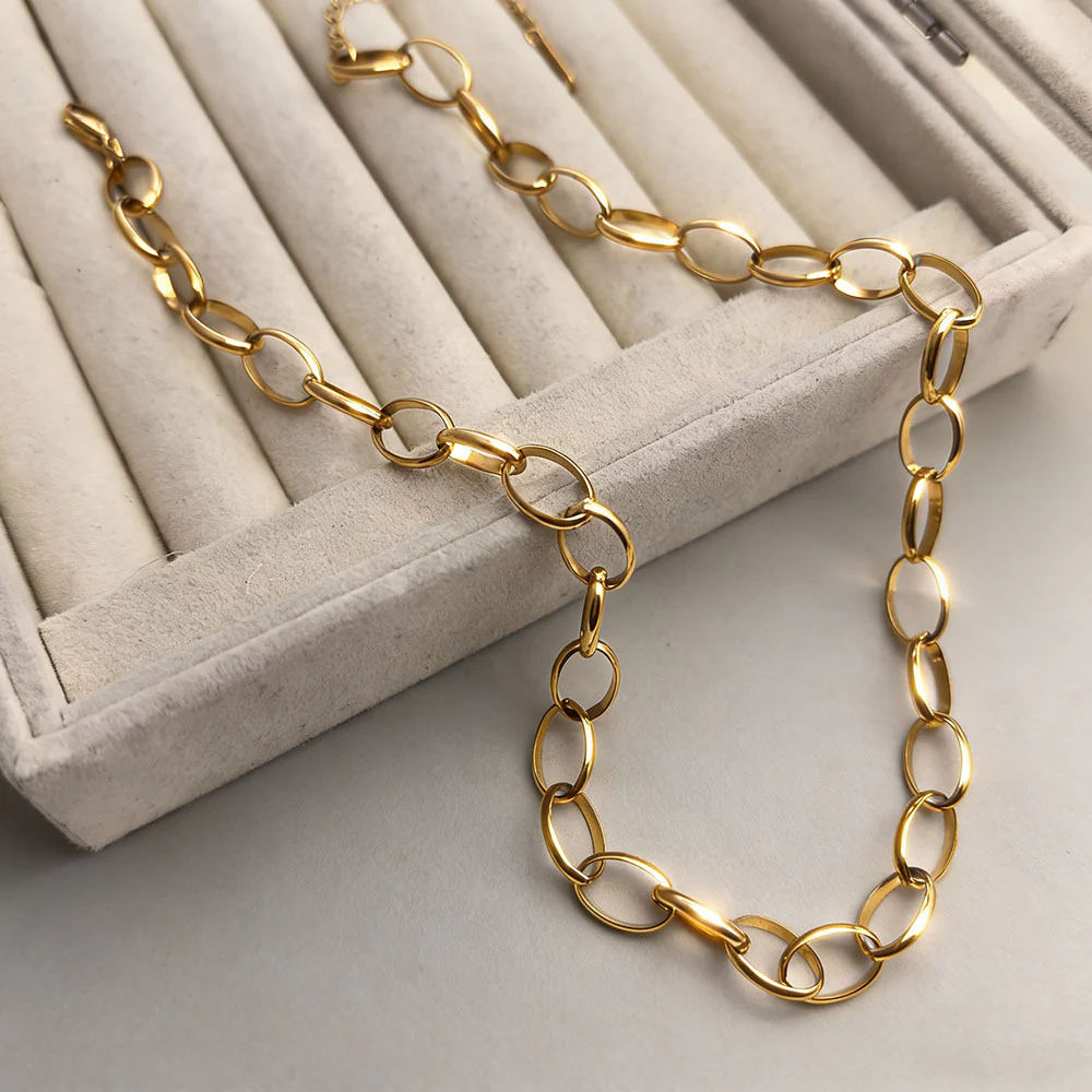 Sun Moon Stainless Steel Resin Beaded NeckLace - Image 6